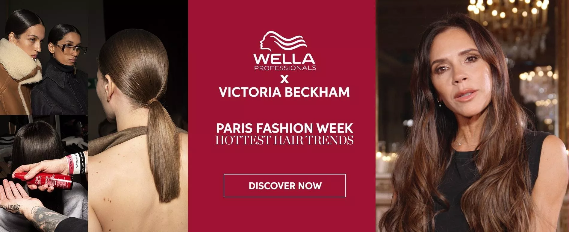 Victoria Beckham x Wella Hair Trends banner with discover button